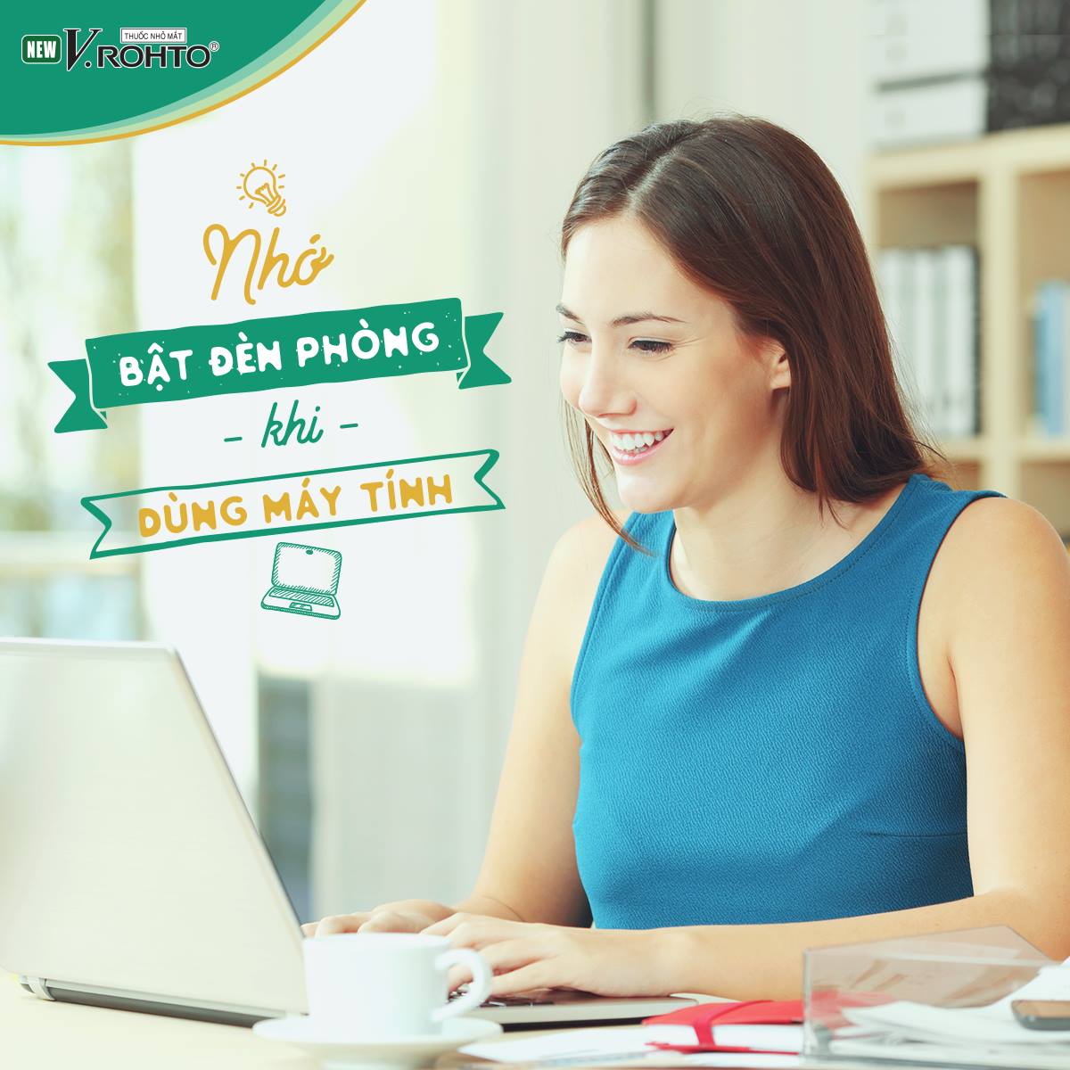 Hãy bật đèn khi dùng máy tính